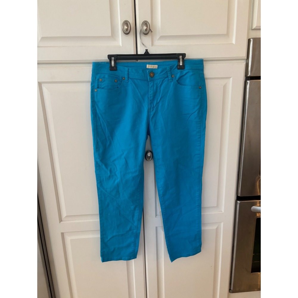 US Polo Assn Womens Turquoise‎ Blue Straight Leg Stretch Pants Size 12